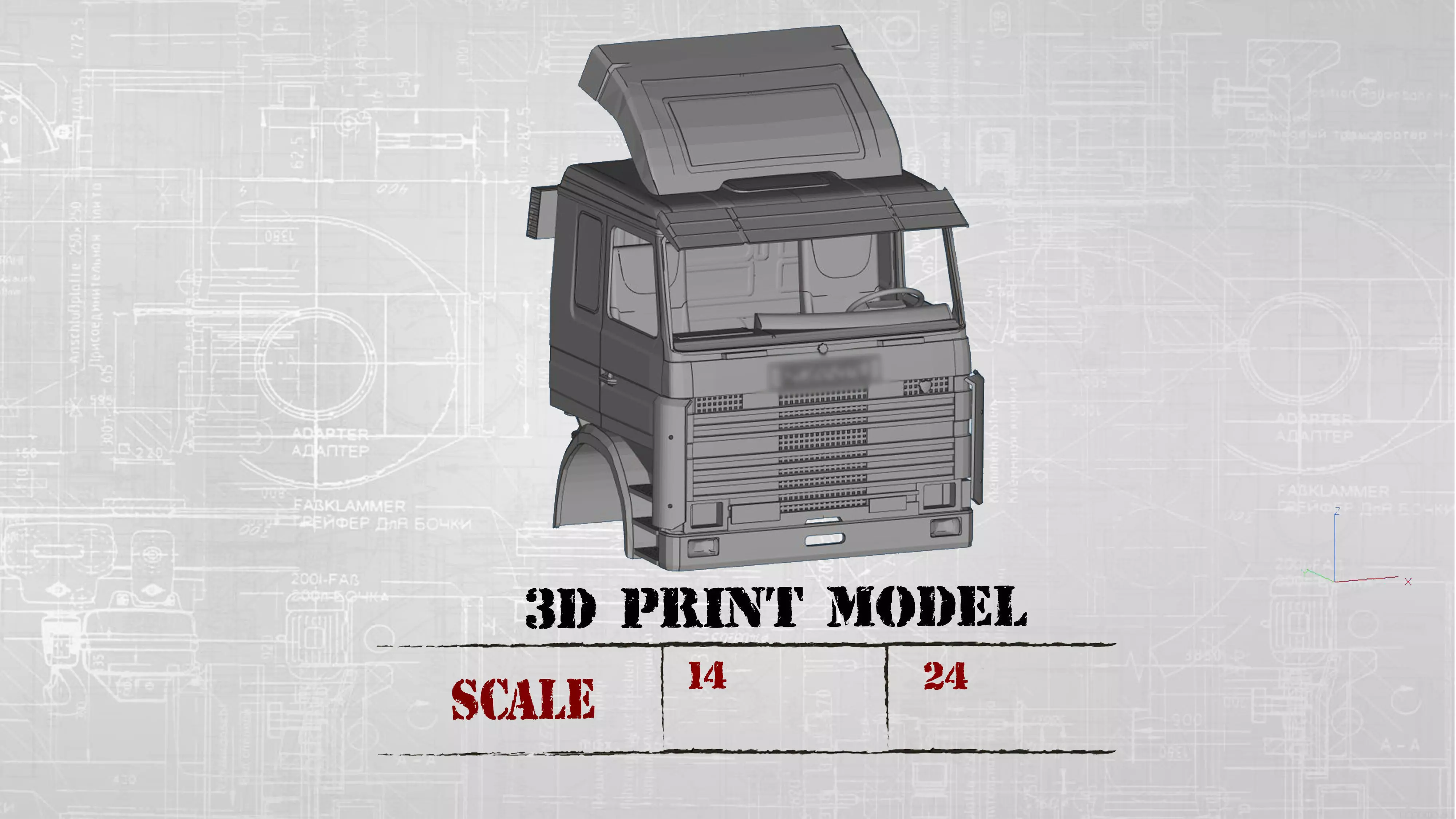 Cabin Printable Old Truck 3D Model STL 3D print model_0