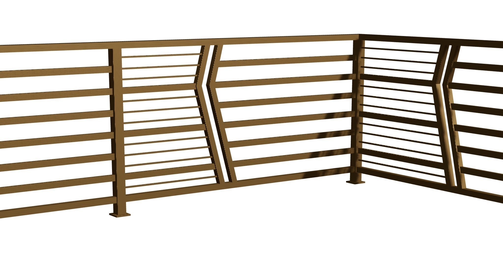 Iron balcony railing 3D model 3D model_1
