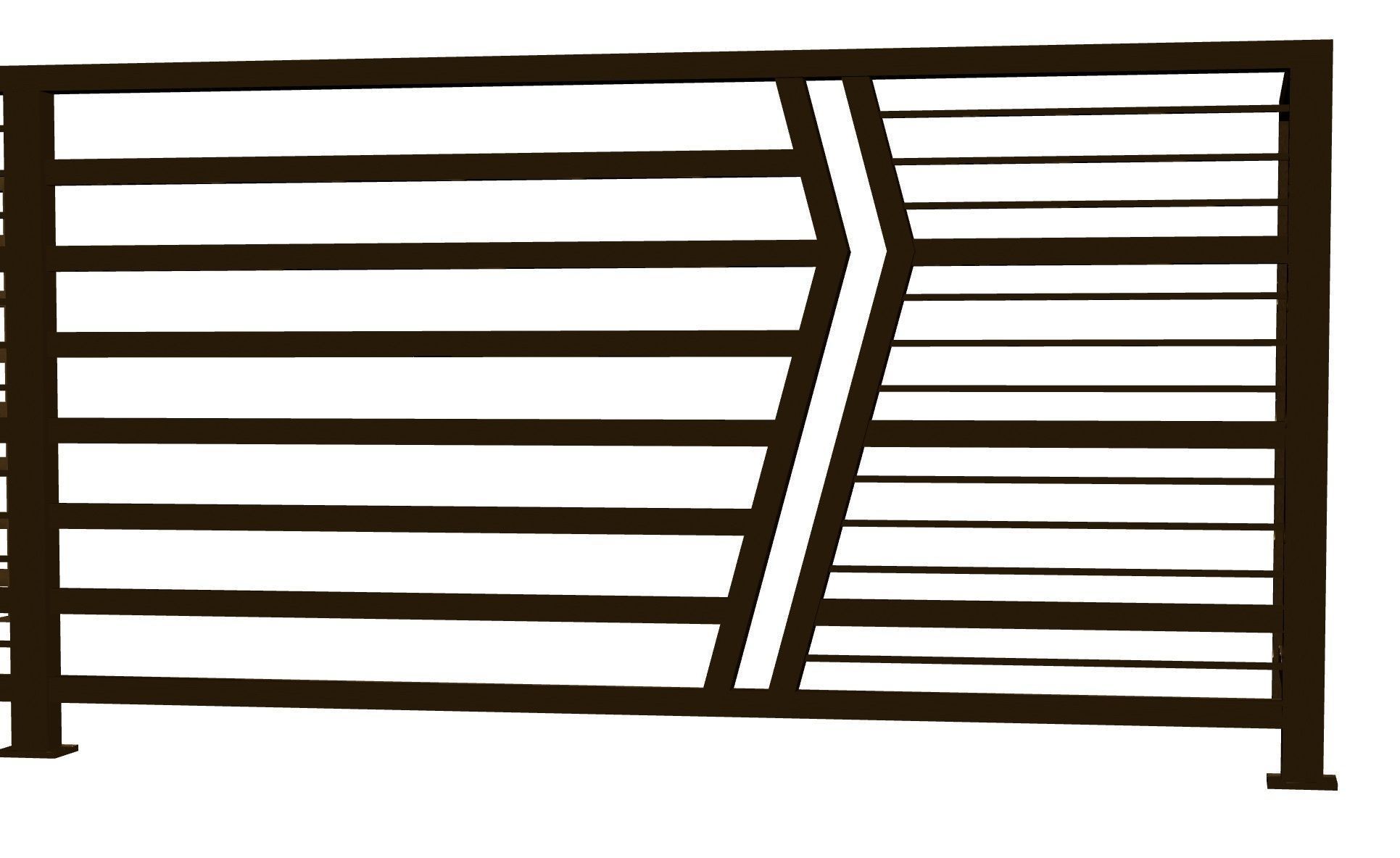 Iron balcony railing 3D model 3D model_5