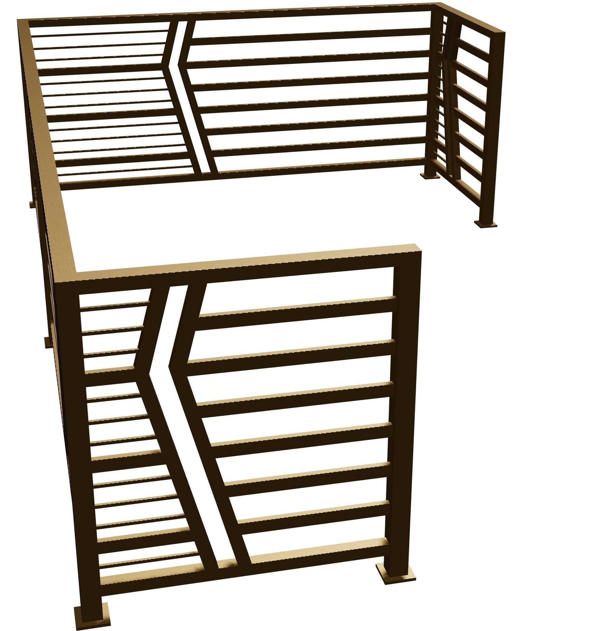 Iron balcony railing 3D model 3D model_2