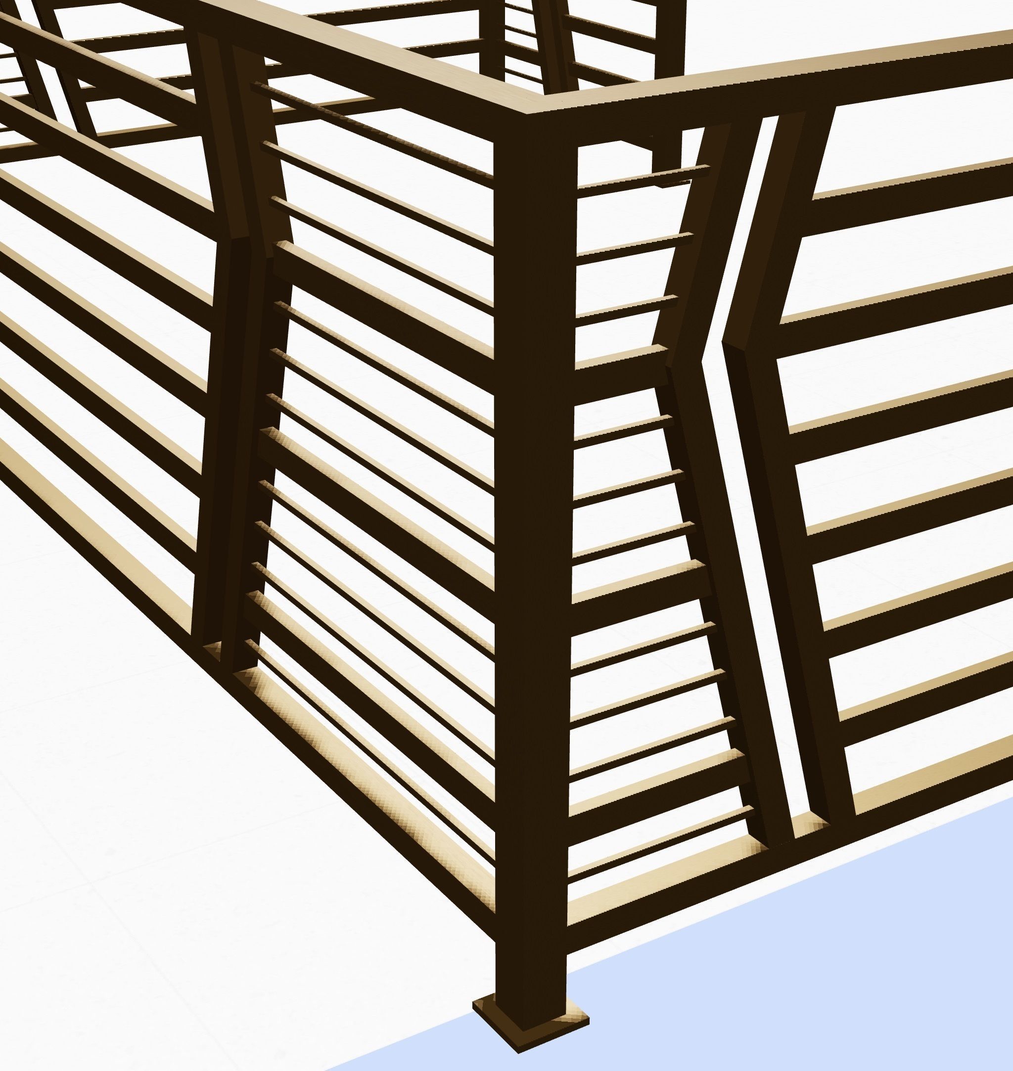 Iron balcony railing 3D model 3D model_4