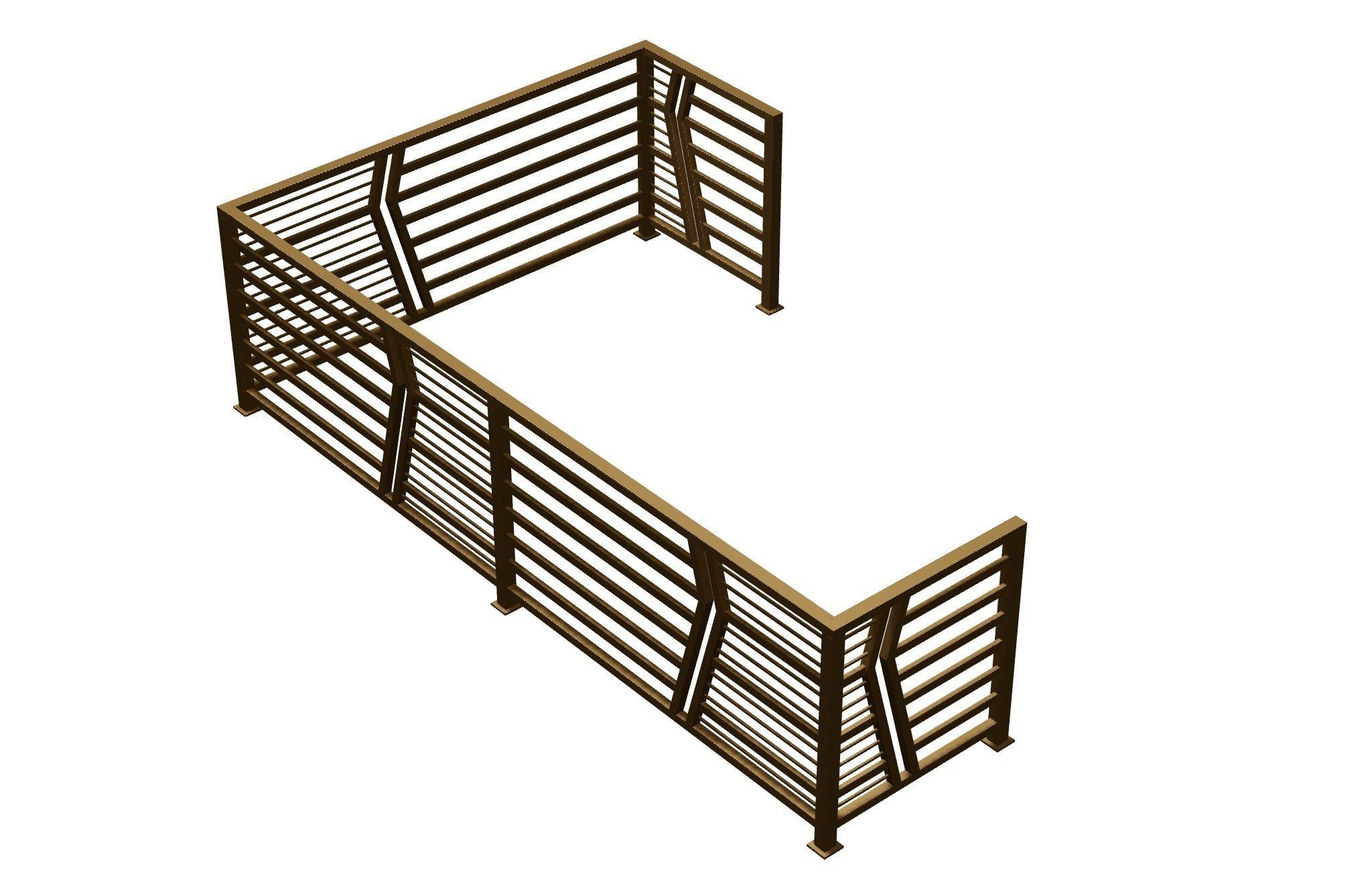 Iron balcony railing 3D model 3D model_6