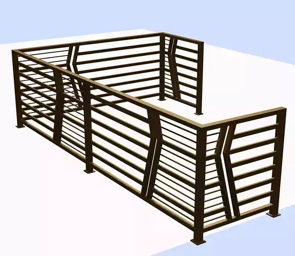 Iron balcony railing 3D model
