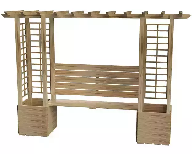 Pergola with bench for garden