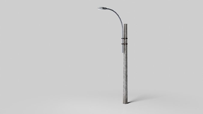Concrete street lamp Low-poly 3D model