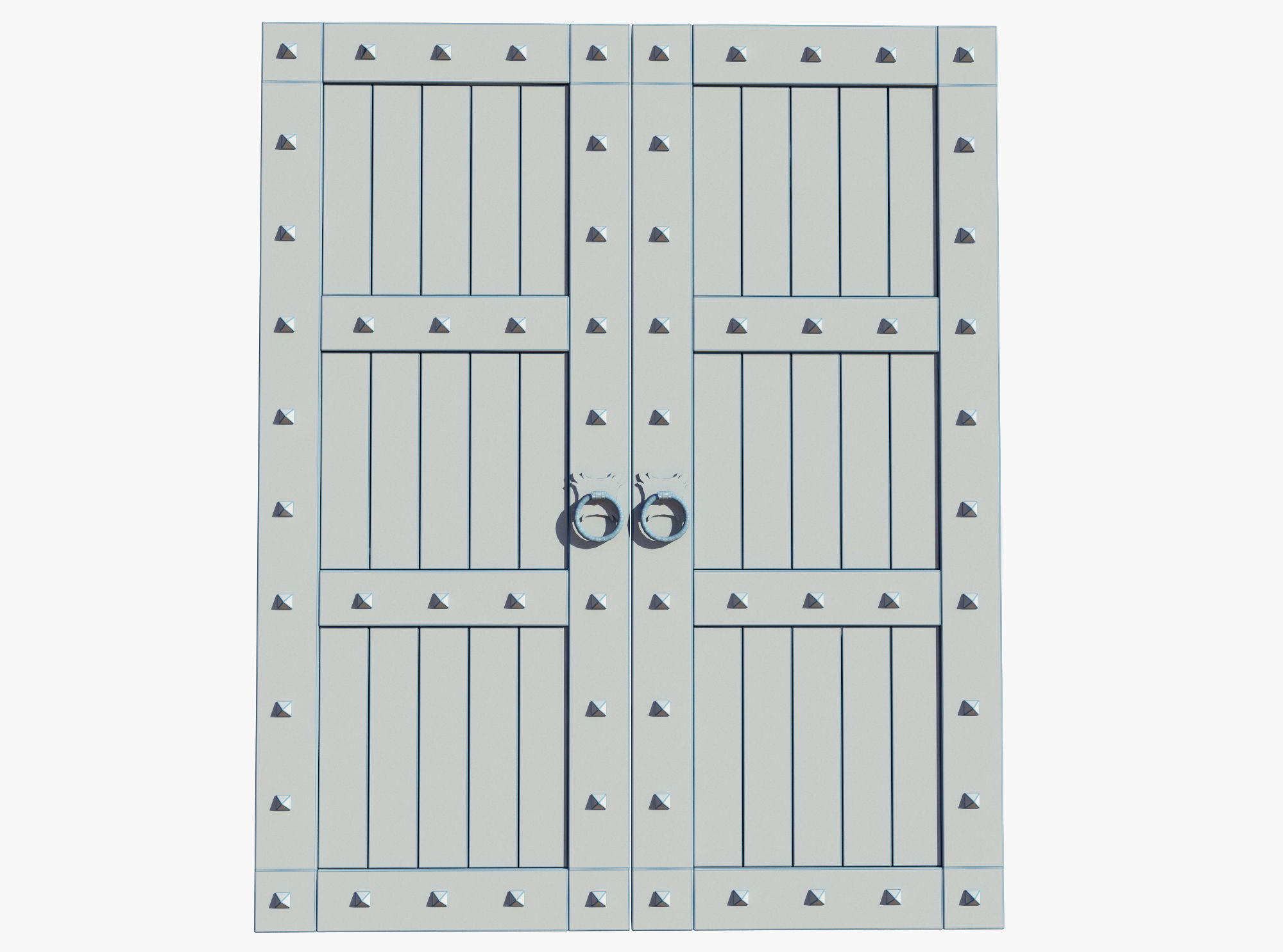 Medieval Door Low-poly 3D model_3