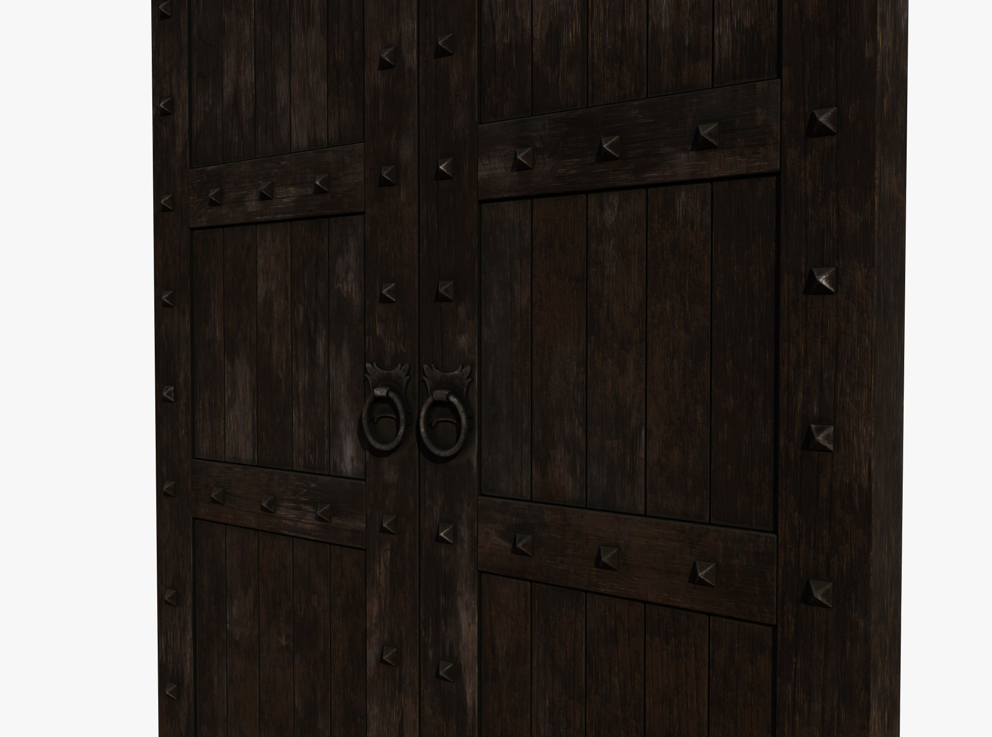 Medieval Door Low-poly 3D model_2