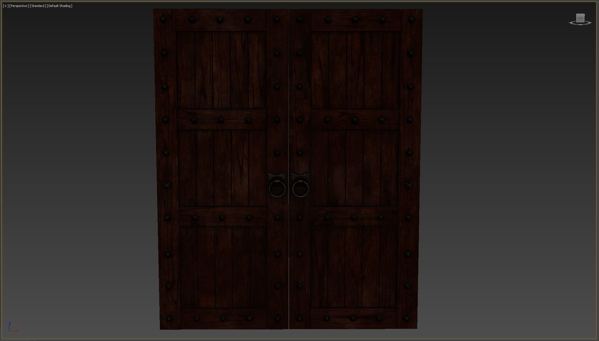 Medieval Door Low-poly 3D model_4