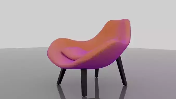 chair with orange seat