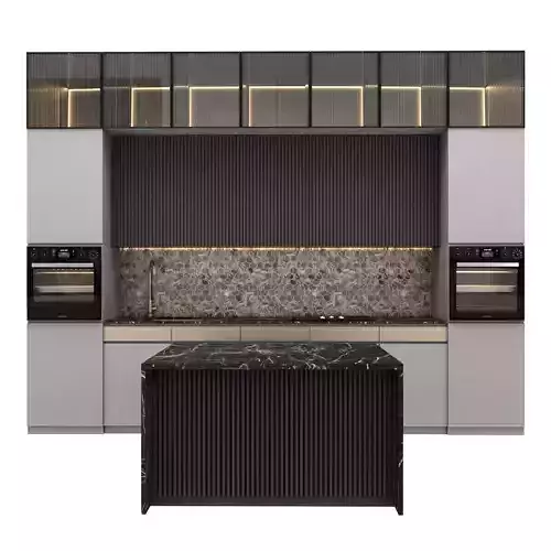 kitchen modern with marble counter tops and stainless steel appliances