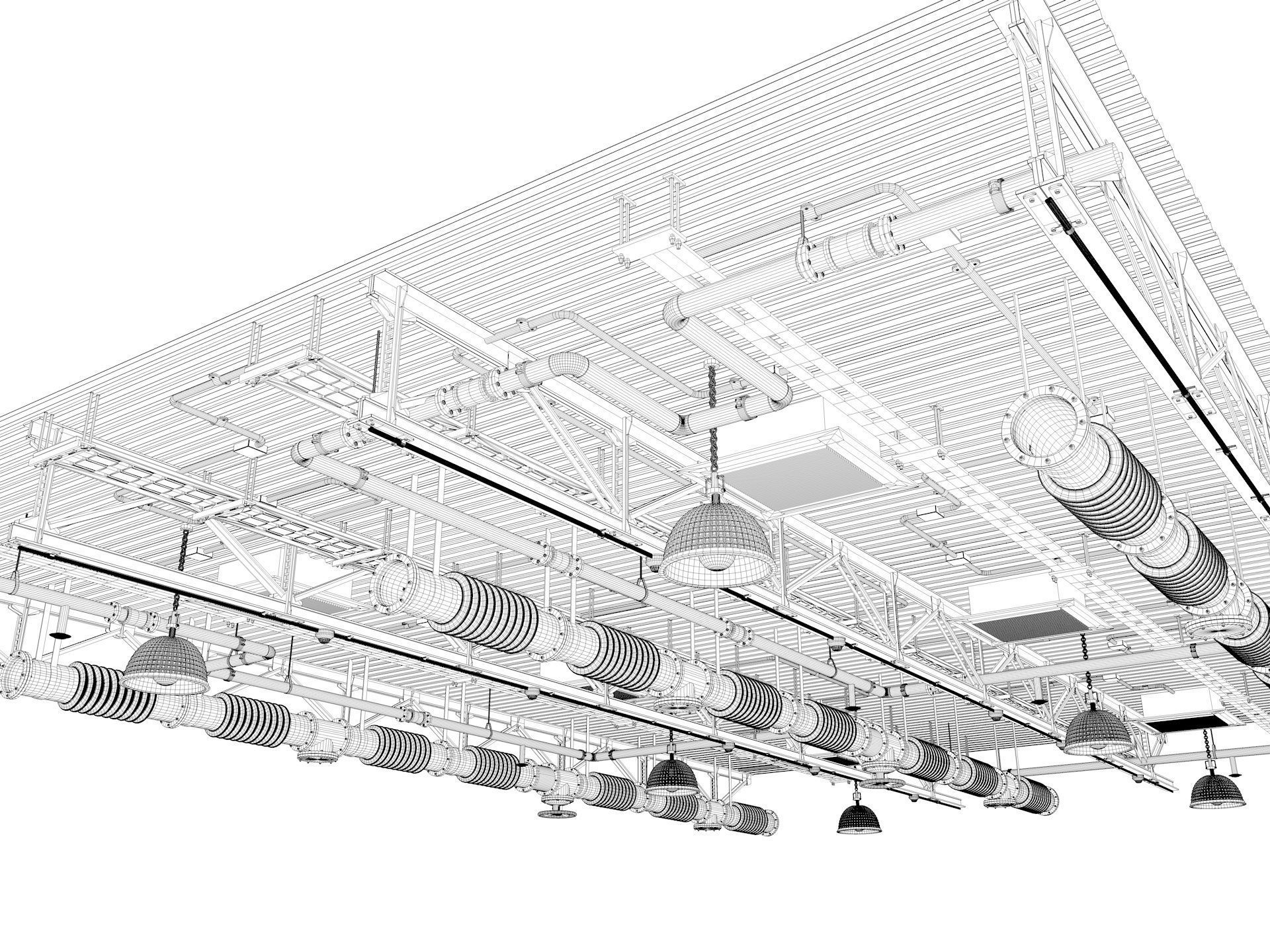Ceiling Ventilation Pipes 4 3D model_13