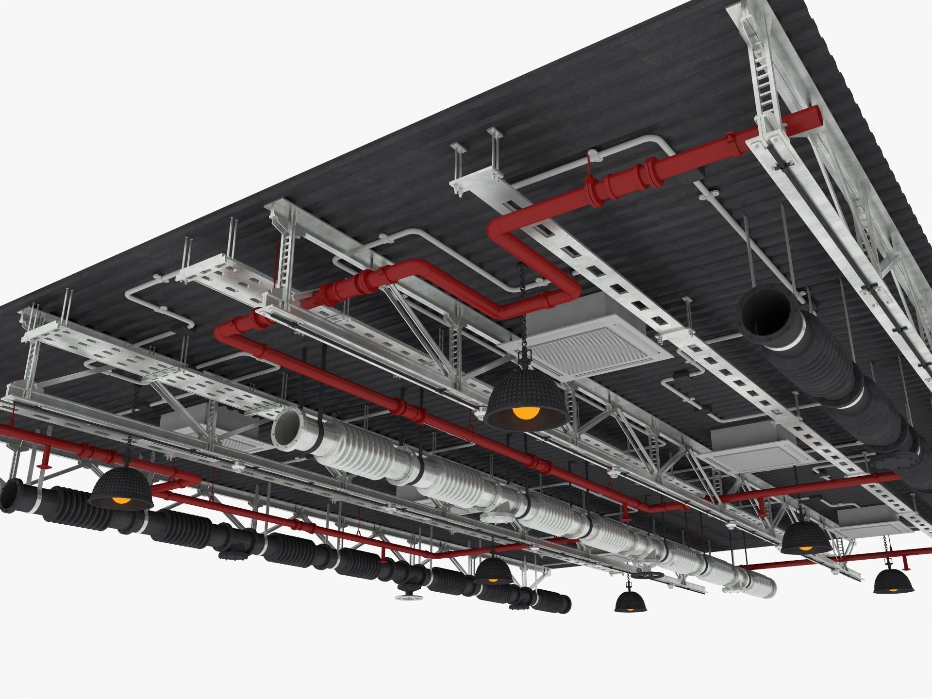 Ceiling Ventilation Pipes 4 3D model_6