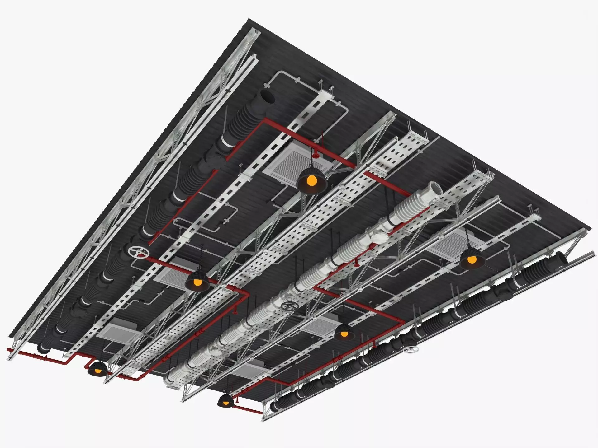 Ceiling Ventilation Pipes 4 3D model_0