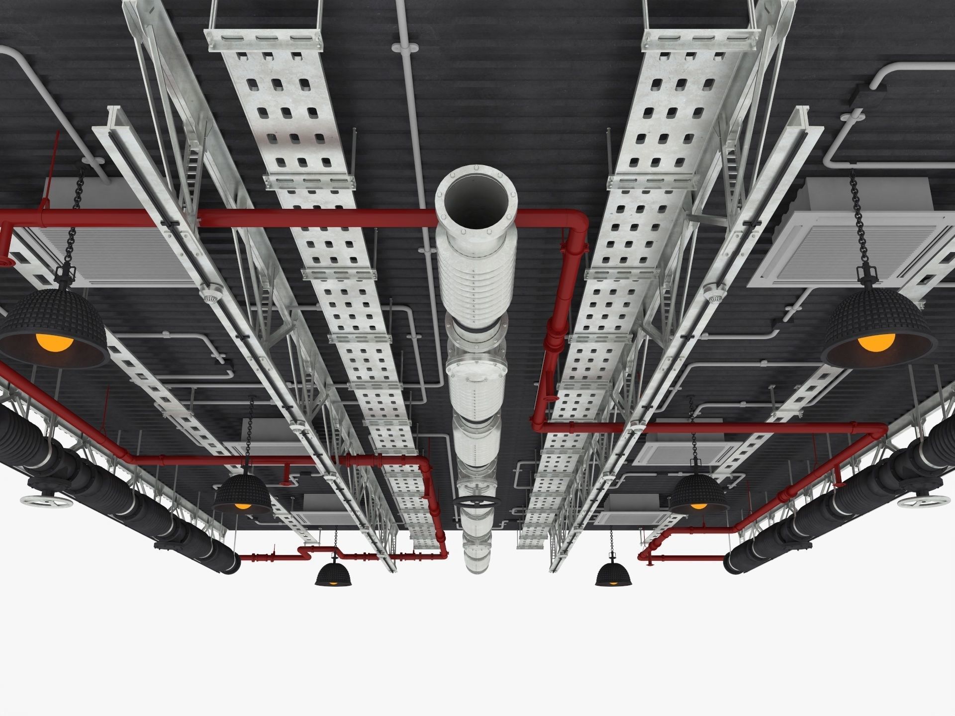 Ceiling Ventilation Pipes 4 3D model_5
