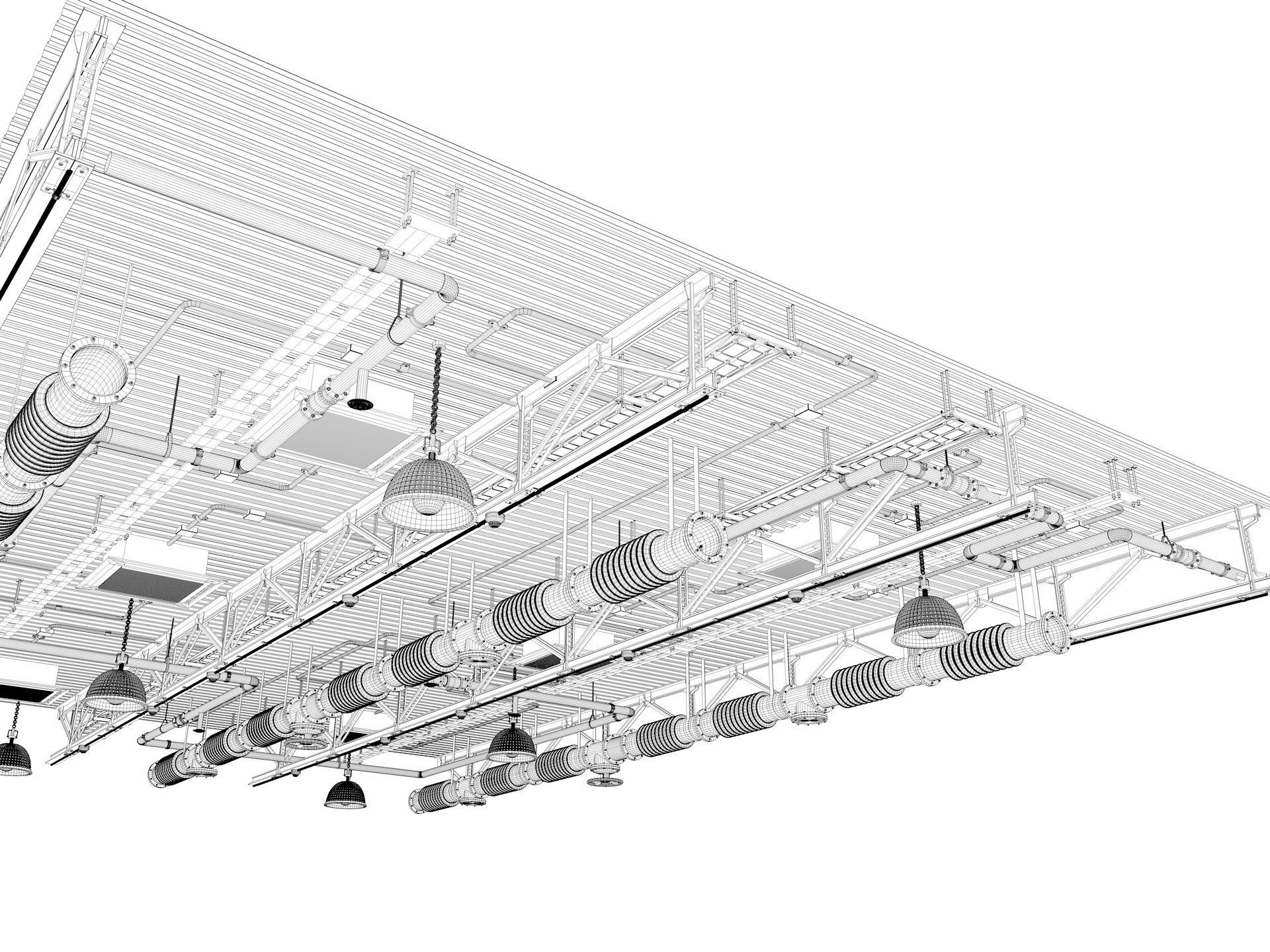 Ceiling Ventilation Pipes 4 3D model_11