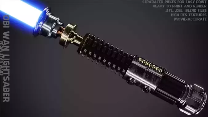 Obi Wan Kenobi Lightsaber for Cosplay 3D print model