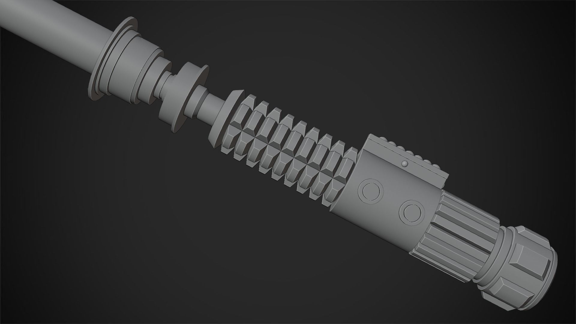Obi Wan Kenobi Lightsaber for Cosplay 3D print model_11