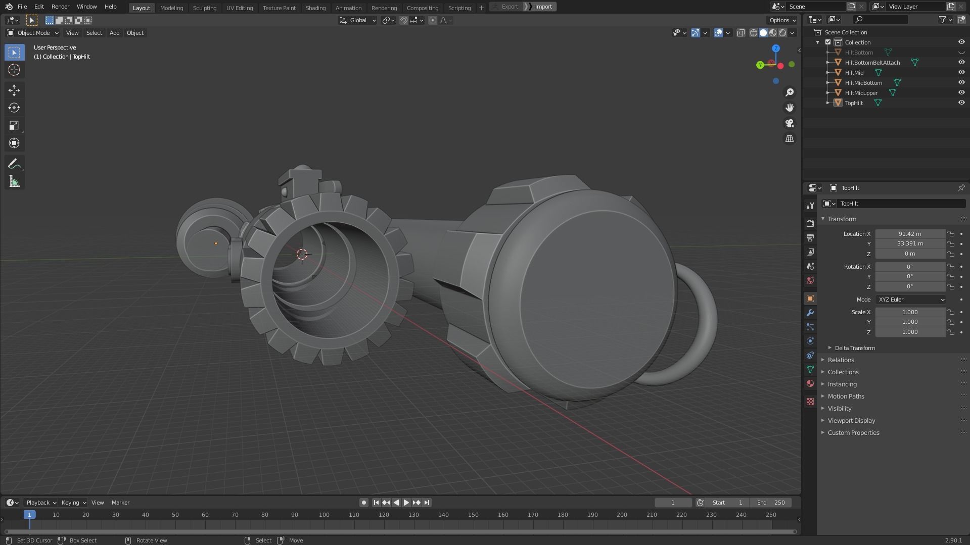 Obi Wan Kenobi Lightsaber for Cosplay 3D print model_17