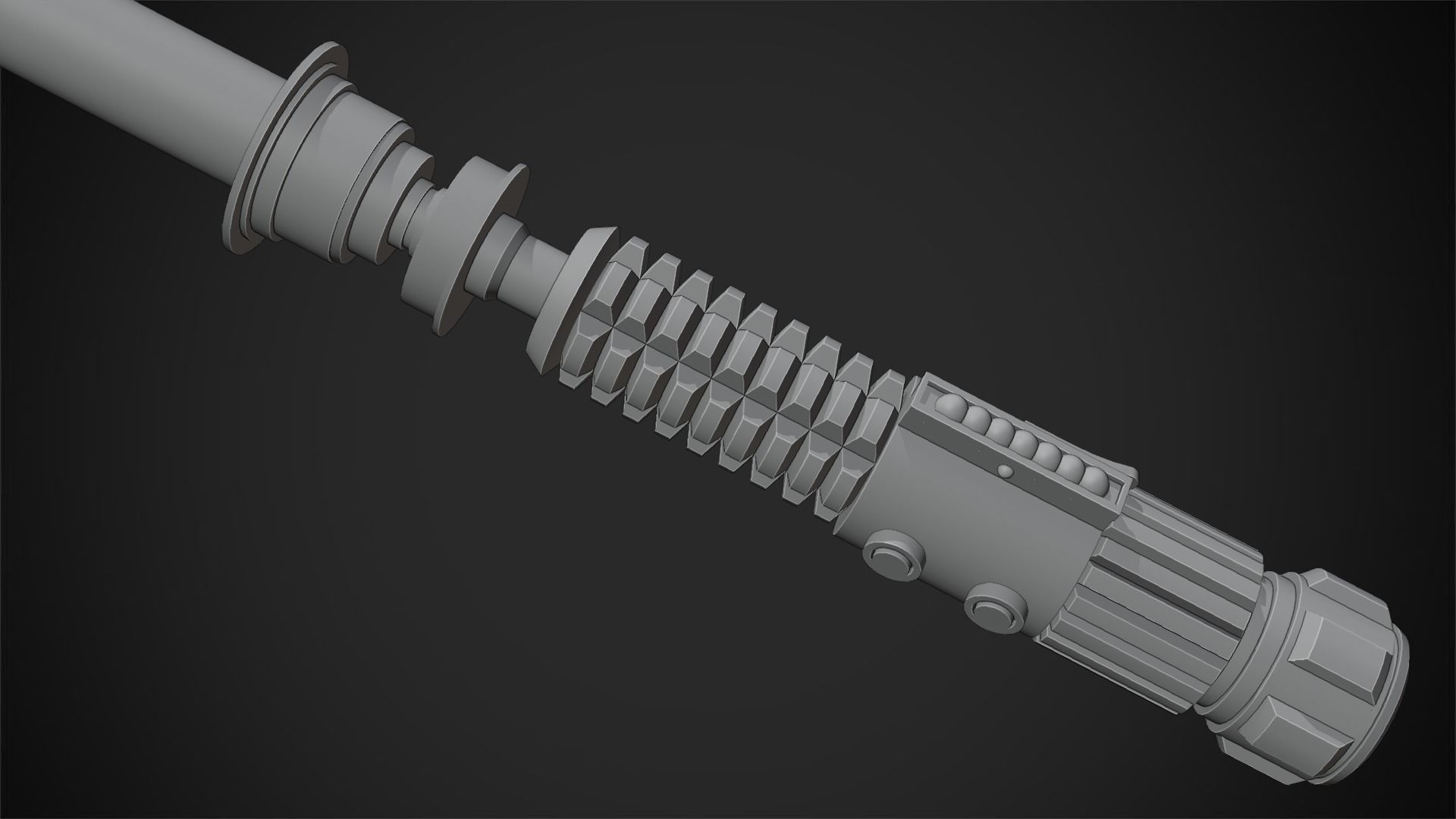 Obi Wan Kenobi Lightsaber for Cosplay 3D print model_7