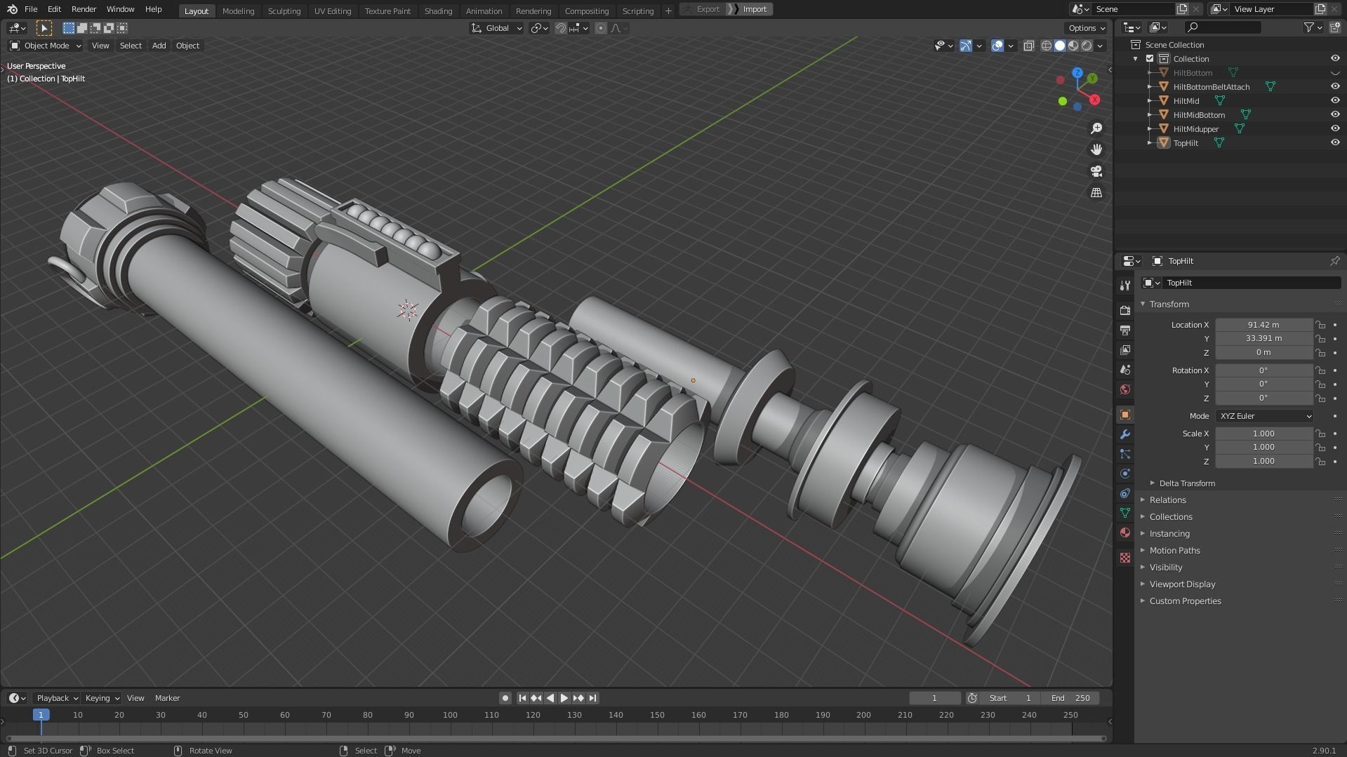 Obi Wan Kenobi Lightsaber for Cosplay 3D print model_18
