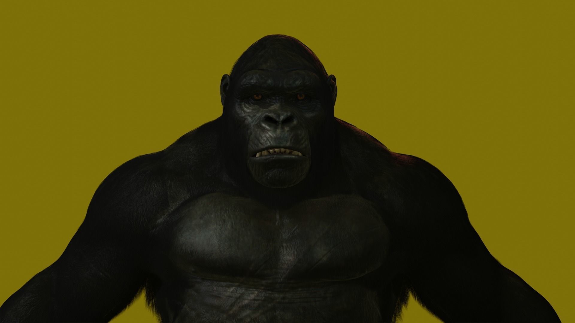 Super Realistic Monkey Kong For Movies or Games Low-poly 3D model_3