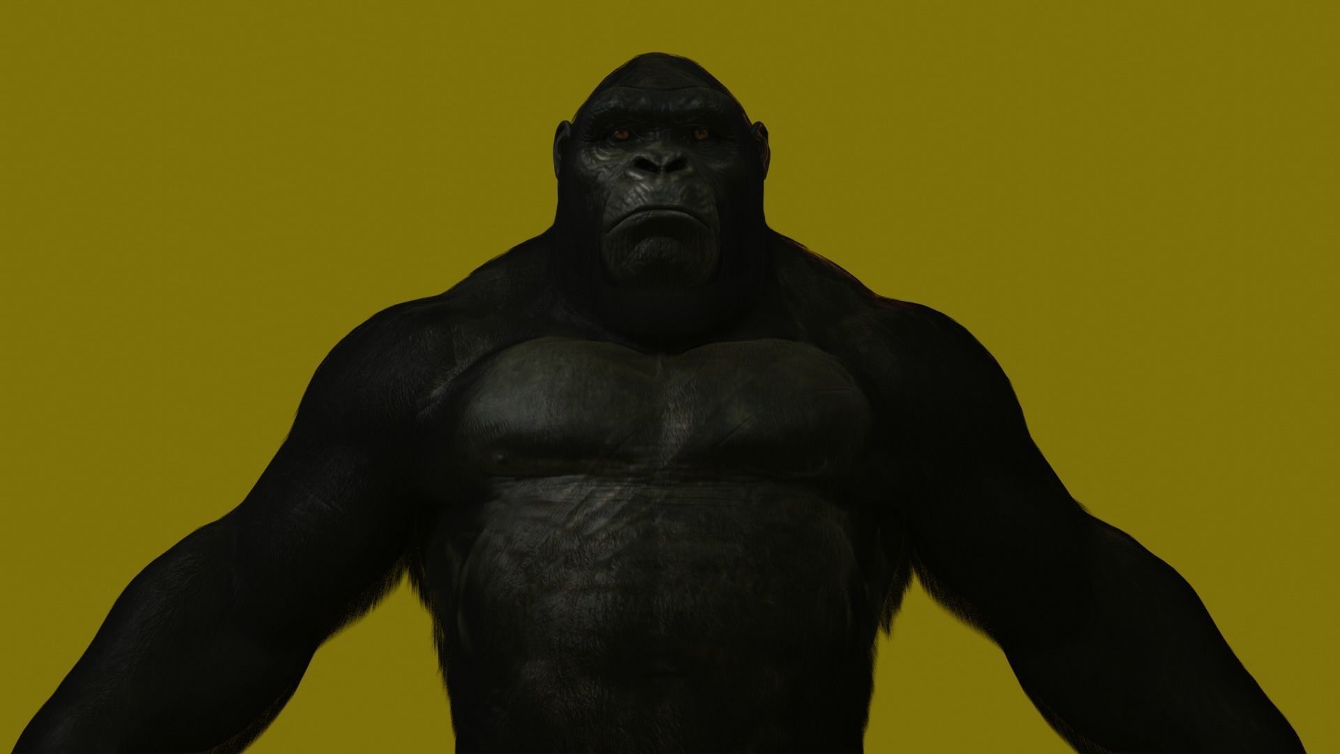 Super Realistic Monkey Kong For Movies or Games Low-poly 3D model_4
