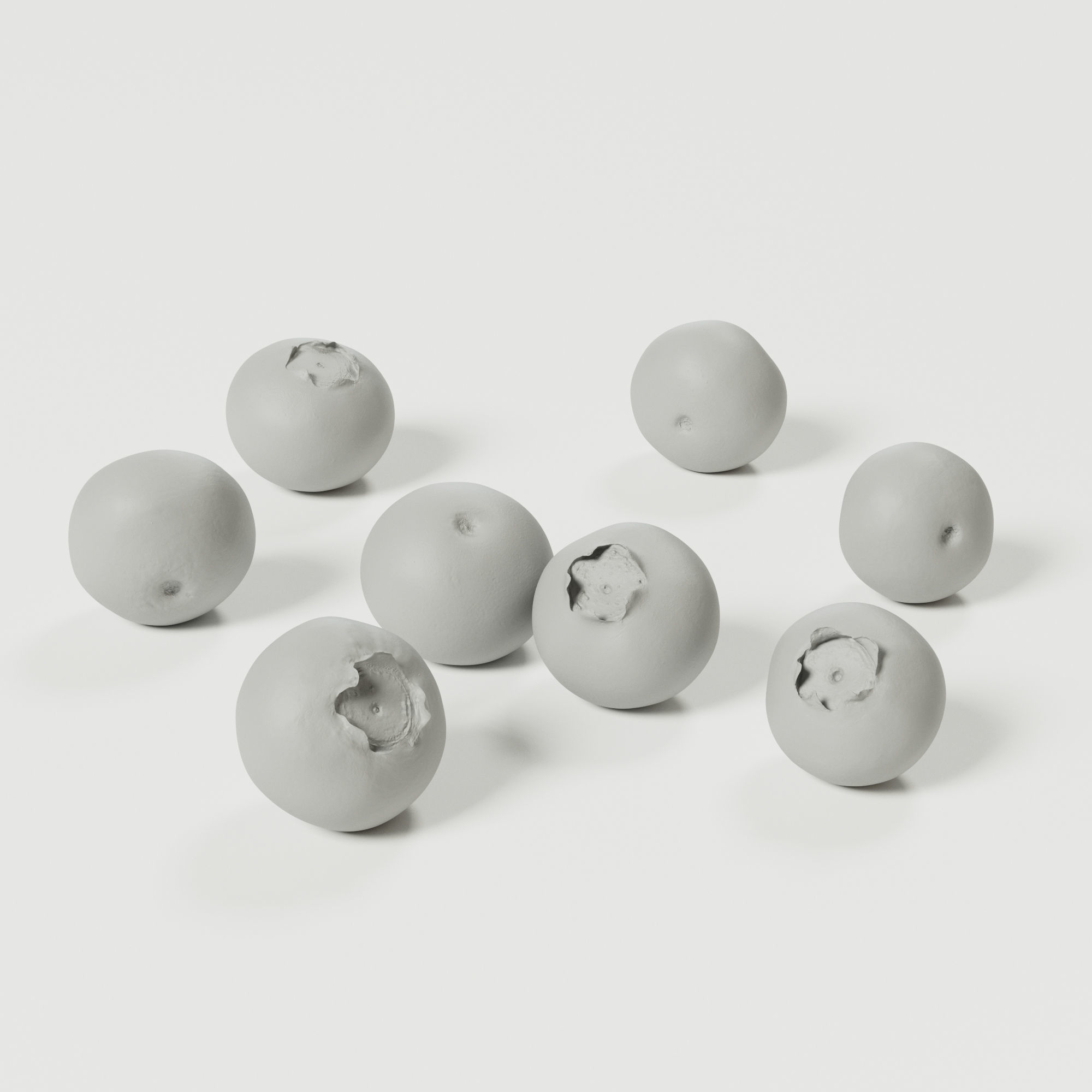 Blueberries - 4 Variations 3D model_3