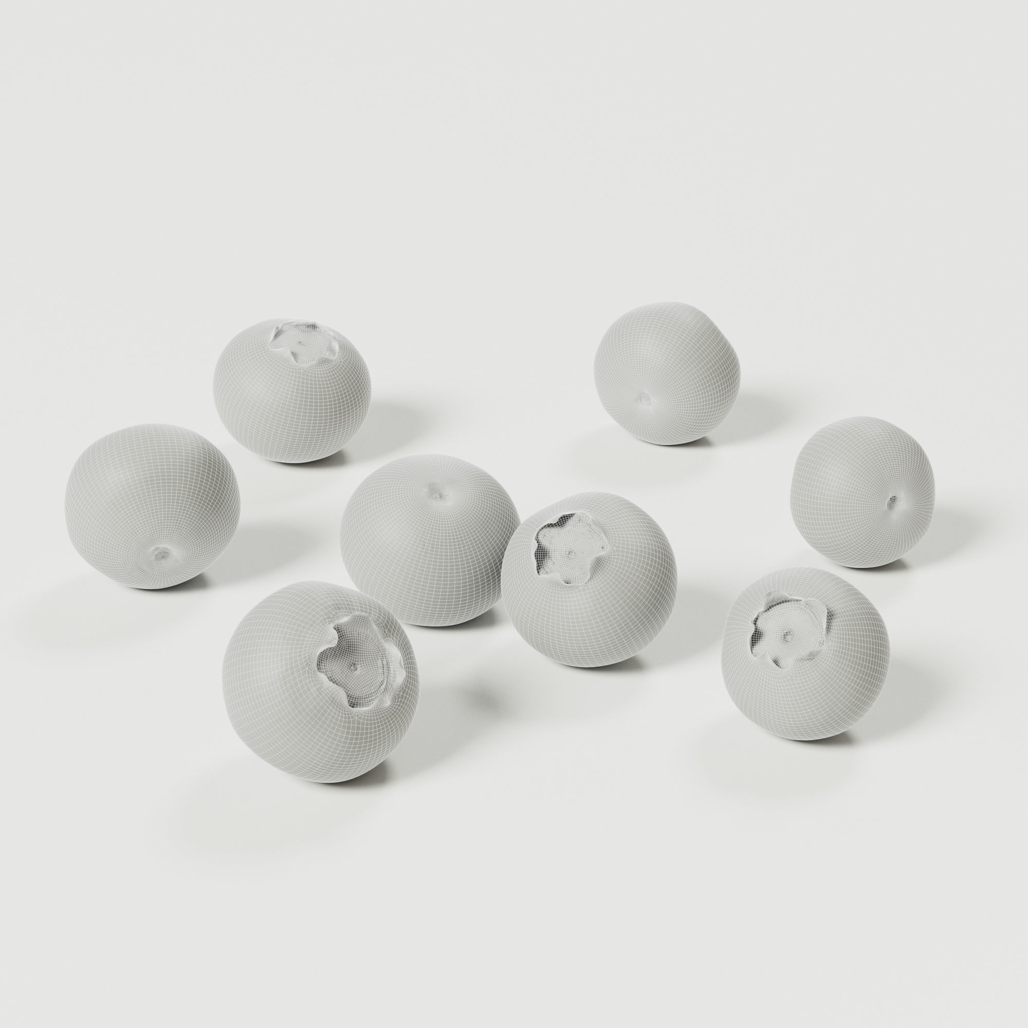 Blueberries - 4 Variations 3D model_1