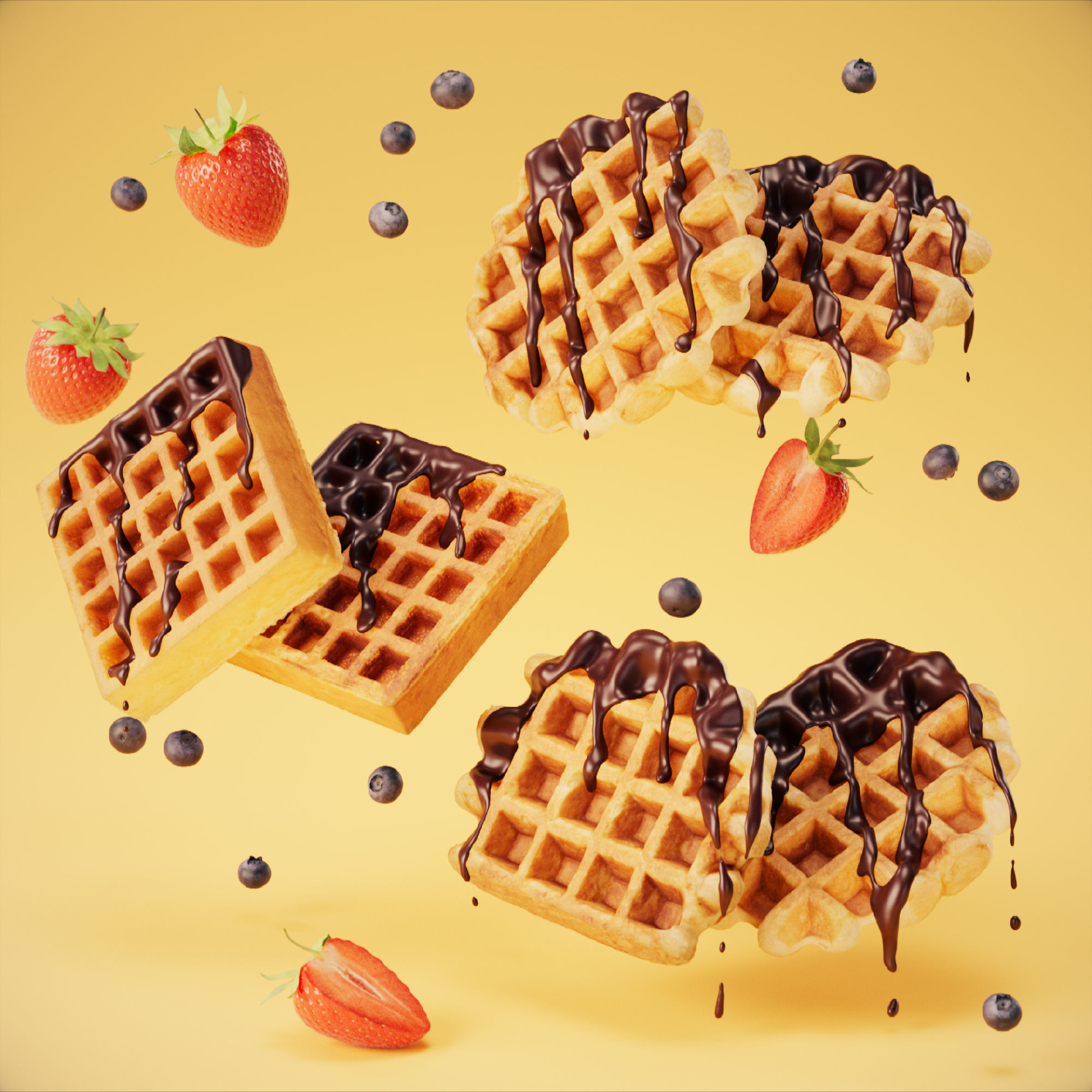 Blueberries - 4 Variations 3D model_9