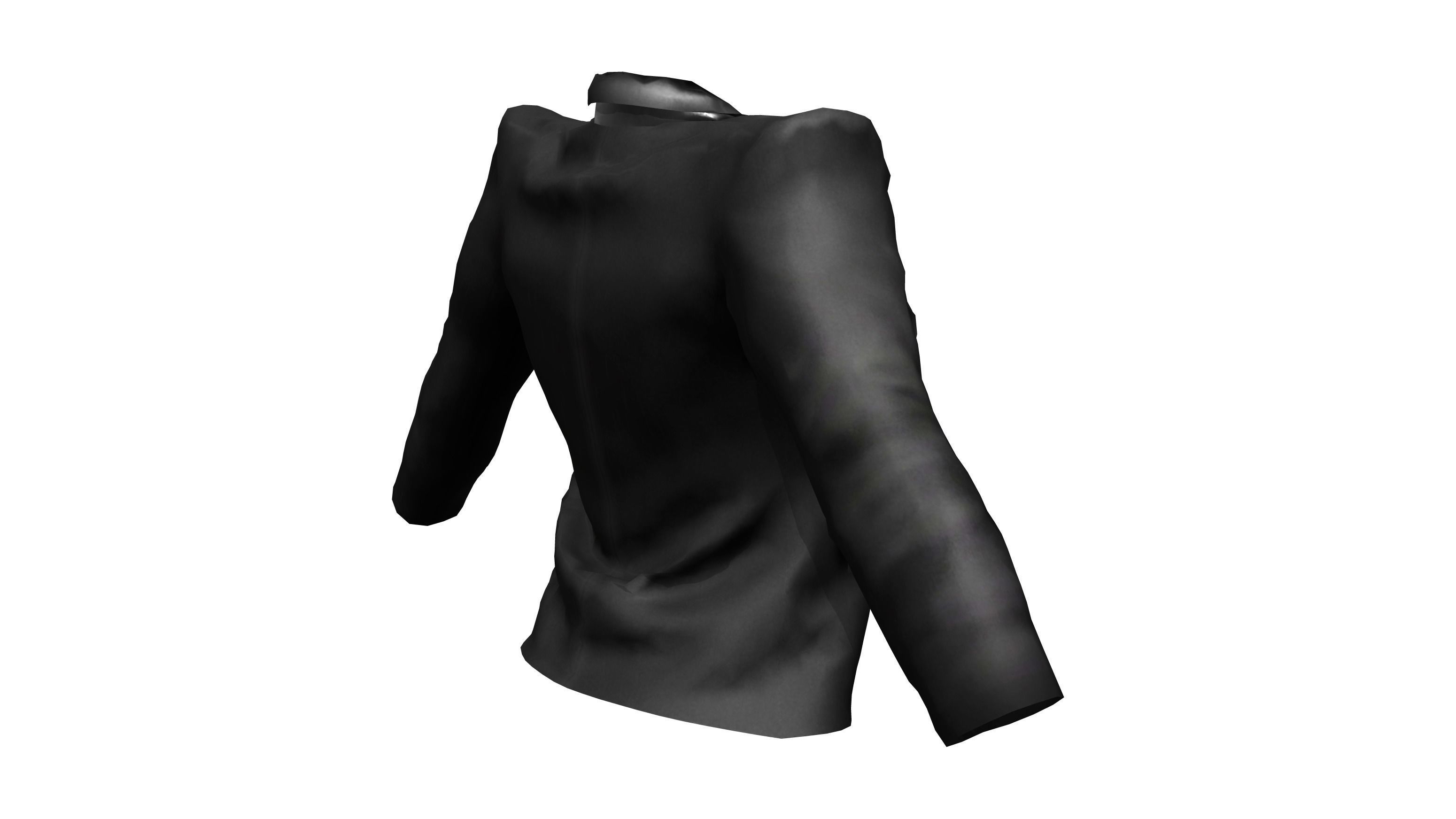 Strong Power Shoulder Blazer Jacket Low-poly 3D model_5