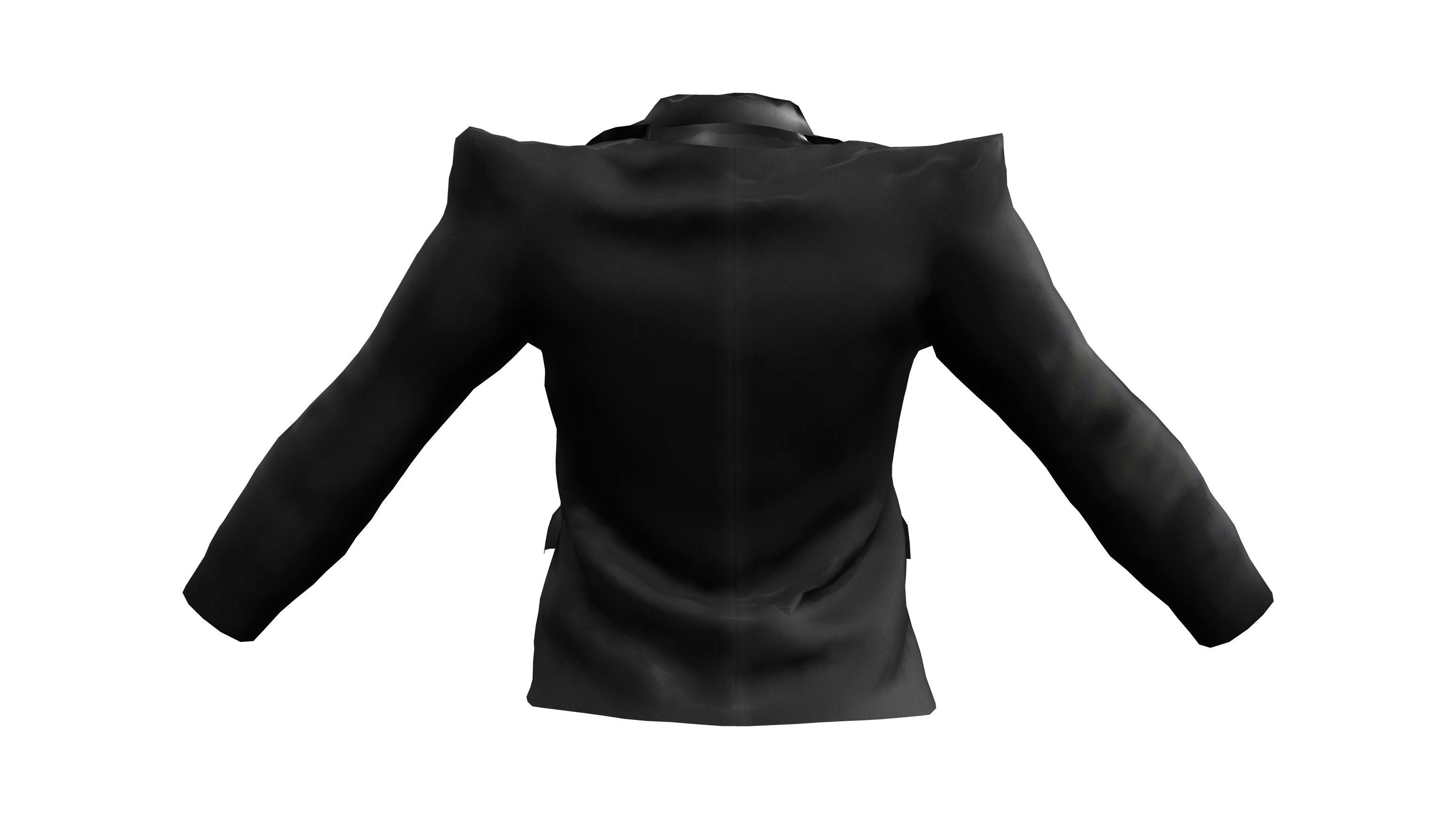 Strong Power Shoulder Blazer Jacket Low-poly 3D model_4
