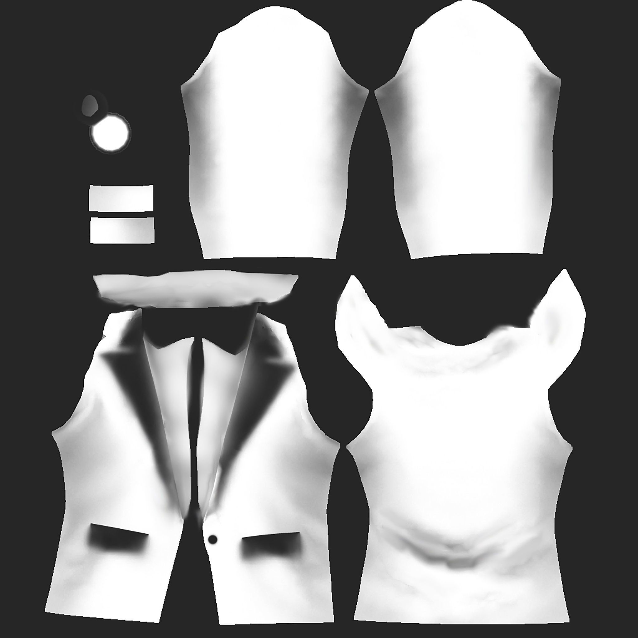 Strong Power Shoulder Blazer Jacket Low-poly 3D model_12