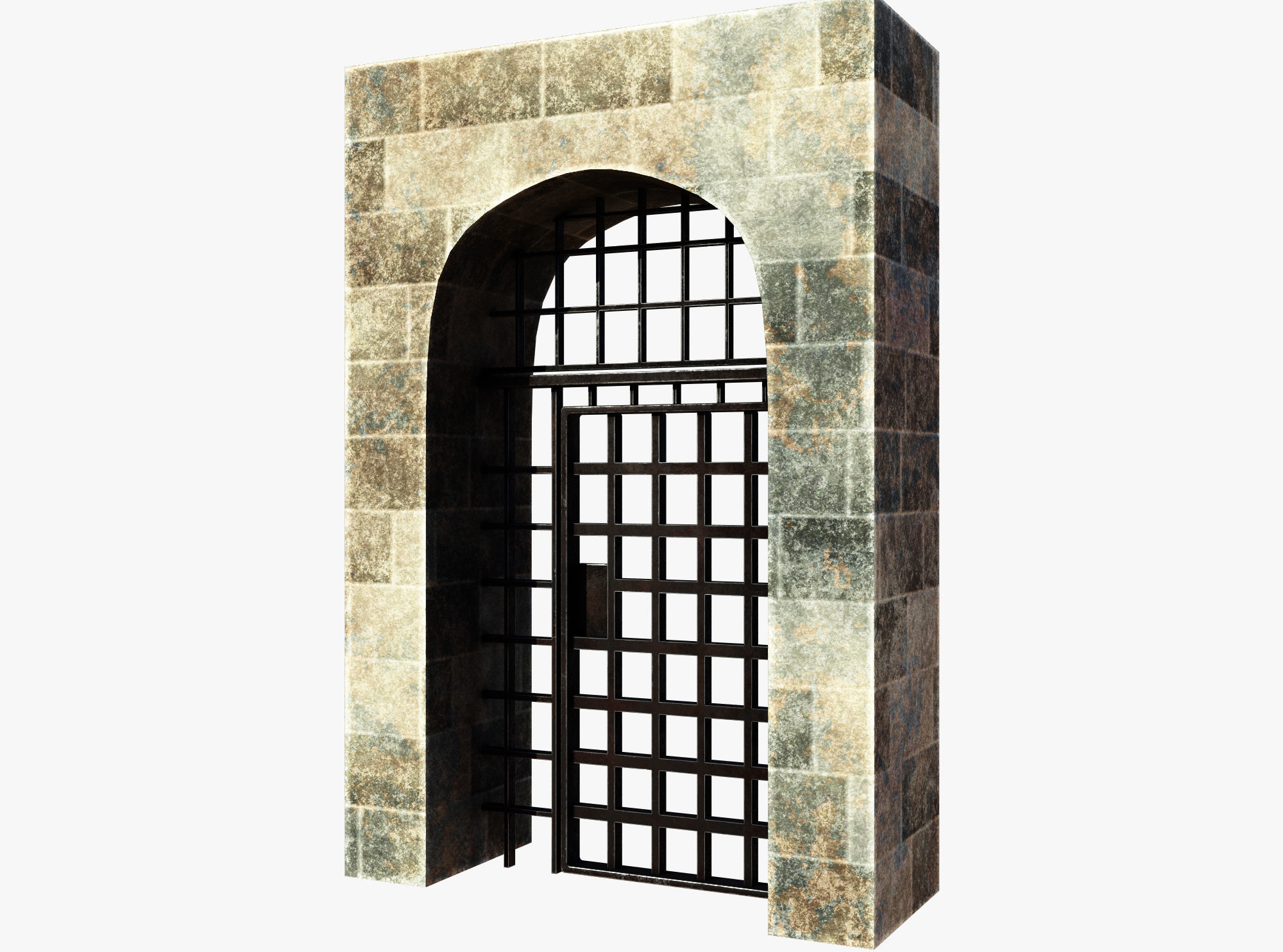 Medieval Door Low-poly 3D model_2