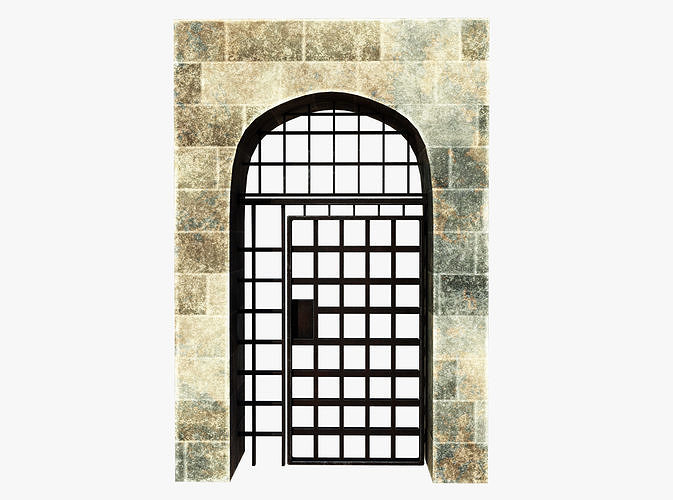 Medieval Door Low-poly 3D model