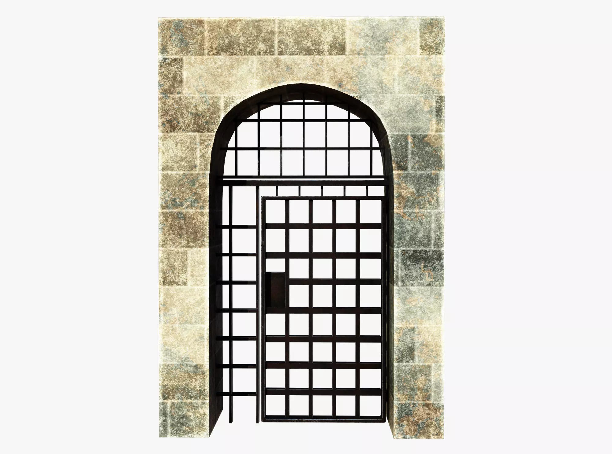 Medieval Door Low-poly 3D model_0