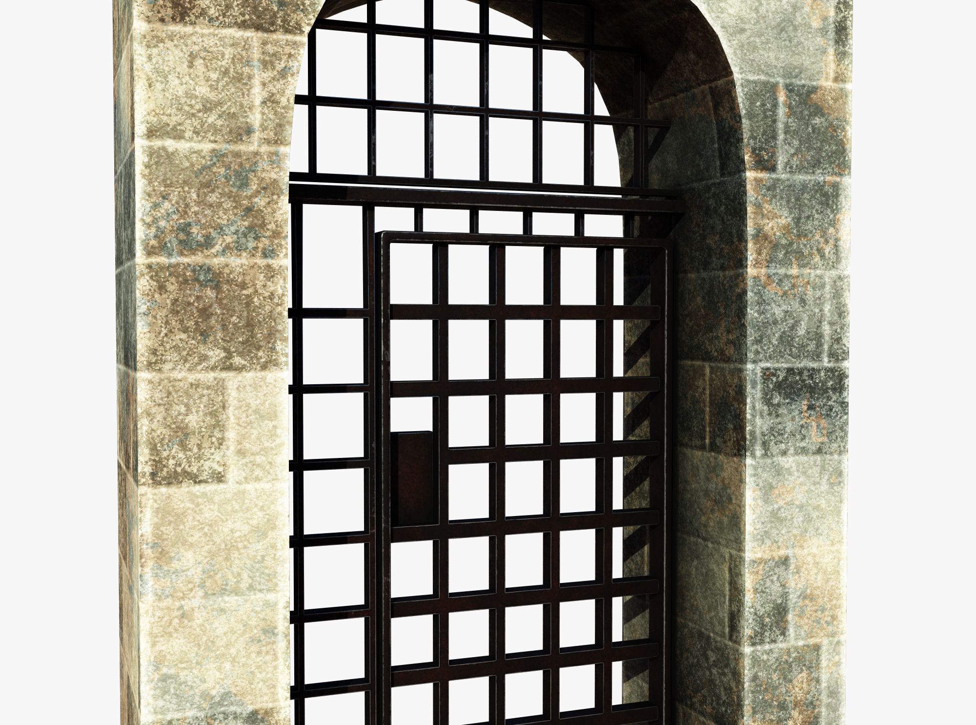 Medieval Door Low-poly 3D model_3