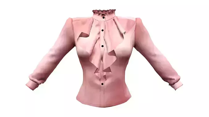 Ladies Blouse with Frills