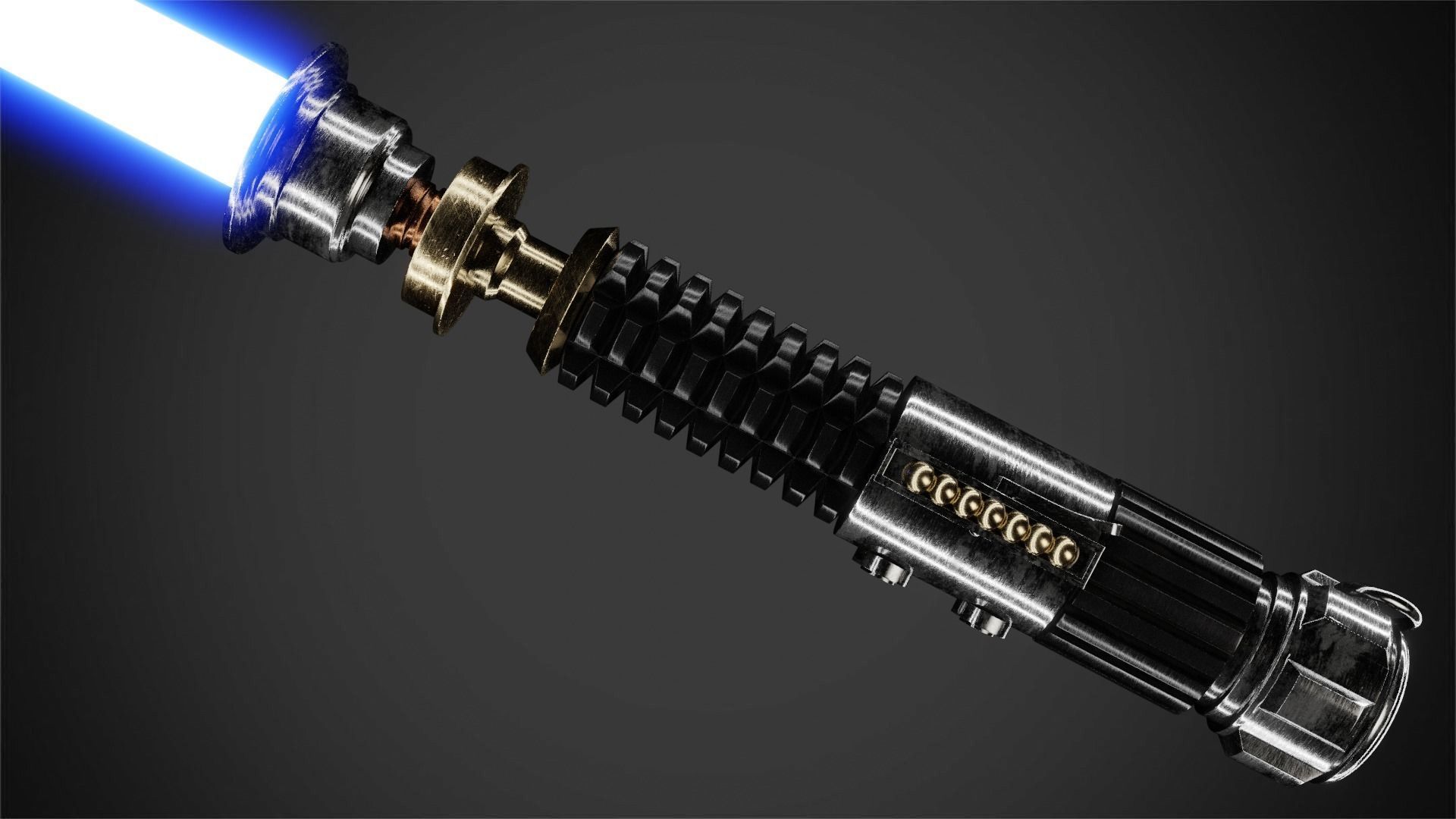 Obi Wan Kenobi Full Battle Armor And Lightsaber for Cosplay 3D Model Collection_12