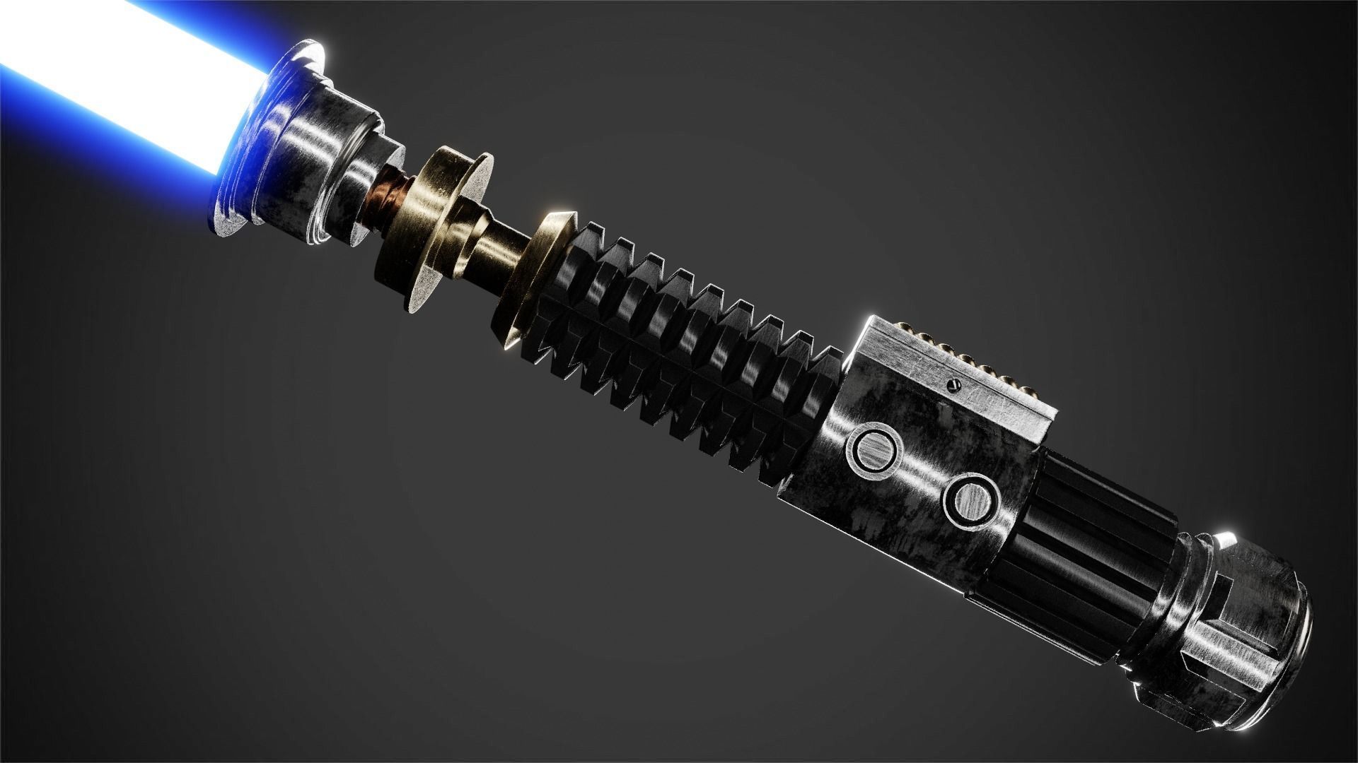 Obi Wan Kenobi Full Battle Armor And Lightsaber for Cosplay 3D Model Collection_11