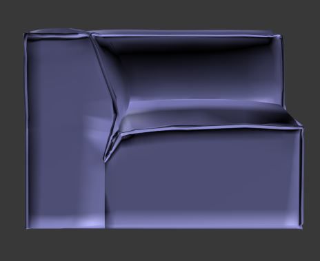 Sofa Left corner  Low-poly 3D model_6