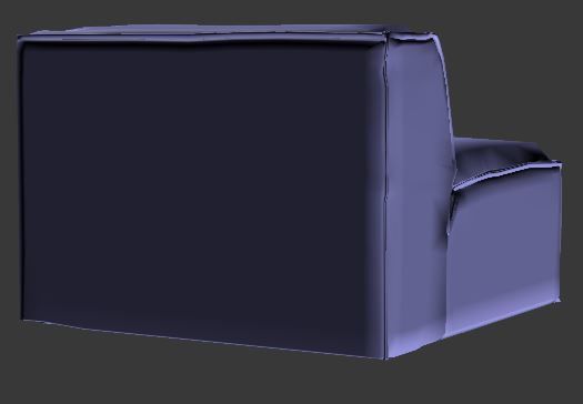 Sofa Left corner  Low-poly 3D model_8