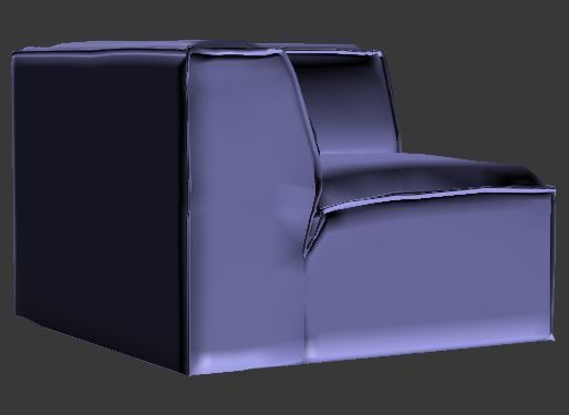 Sofa Left corner  Low-poly 3D model_7