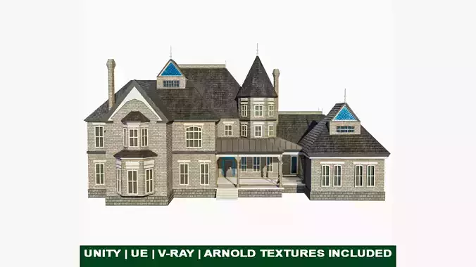 House07 GameReady PBR Unity UE Arnold V-Ray Textures Included