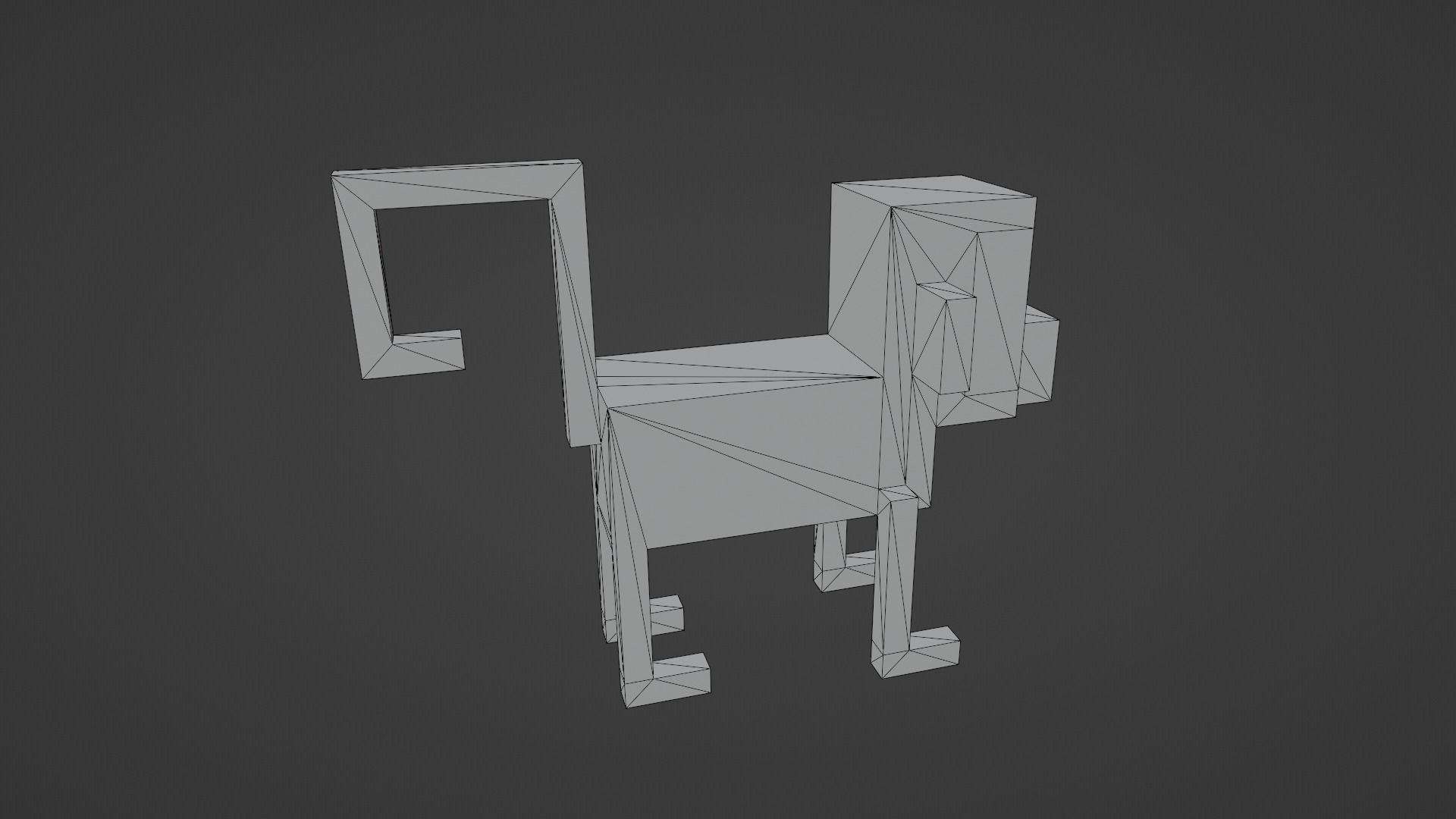 Voxel Monkey Low-poly 3D model_12