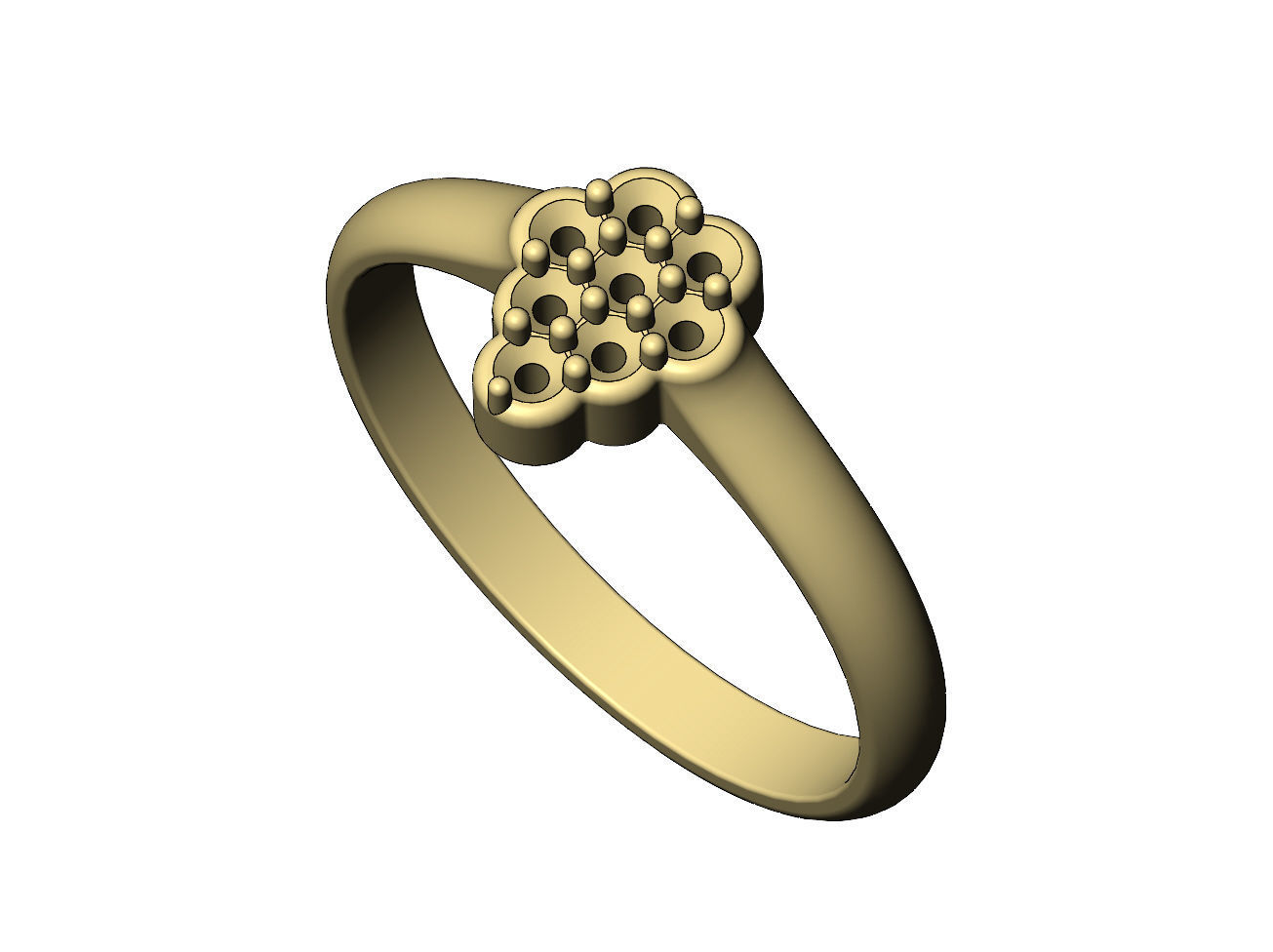 Pear cluster diamond ring US sizes 6 7 8 3D print model_5