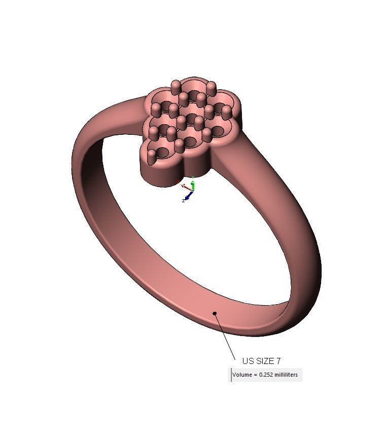 Pear cluster diamond ring US sizes 6 7 8 3D print model_16
