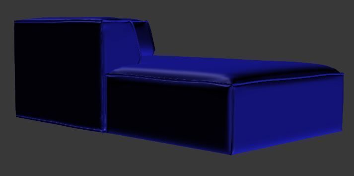 sofa with chaise longue Low-poly 3D model_10
