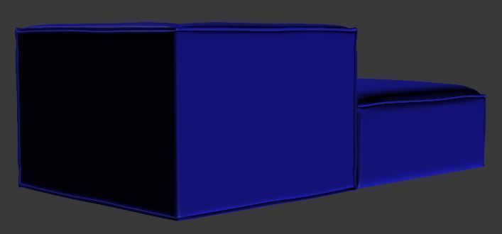 sofa with chaise longue Low-poly 3D model_12