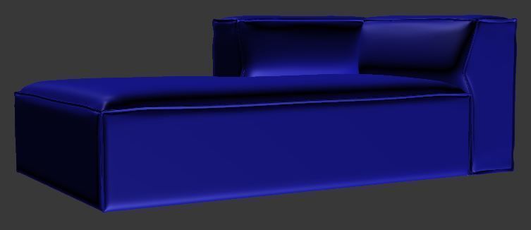 sofa with chaise longue Low-poly 3D model_7