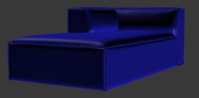 sofa with chaise longue Low-poly 3D model_8